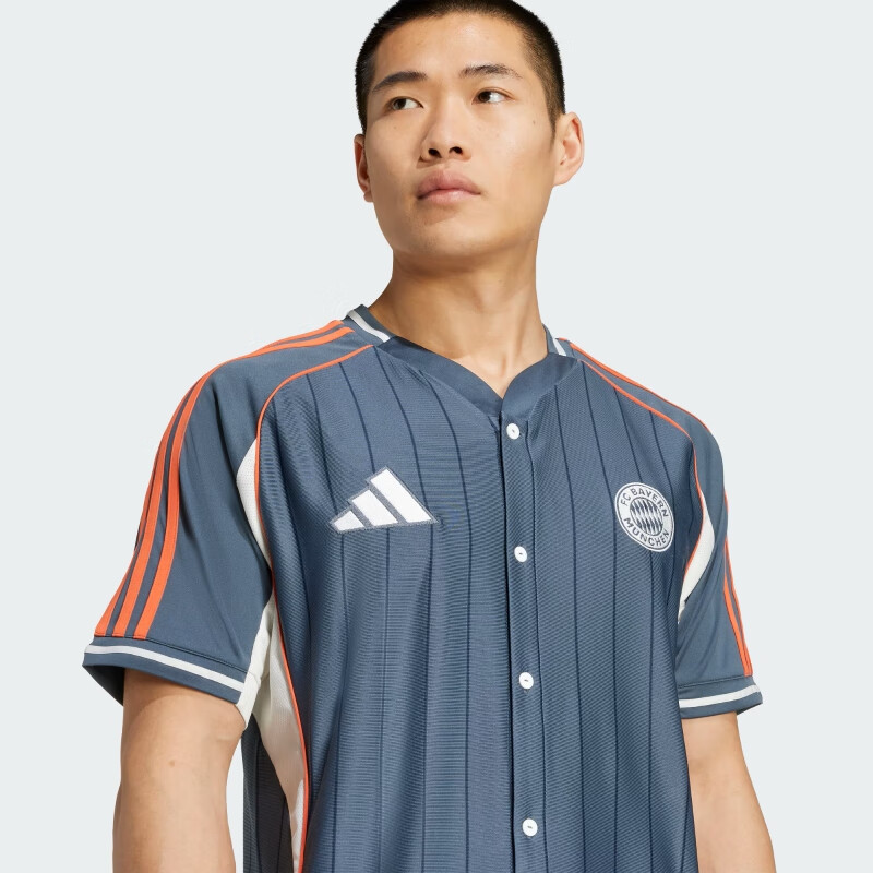 Adidas Men's Football Series, FCB US SHIRT, Bayern Munich, Bavarian Away Short-Sleeve JM9435, Dark Gray, Size S 6