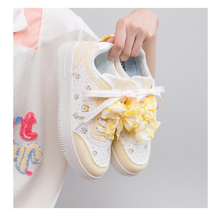 Warrior Women's Shoes, Creative Thick-Soled Footwear for Spring And Autumn, Retro Printed Original Versatile Casual Sneakers, Beige, Size 38 13