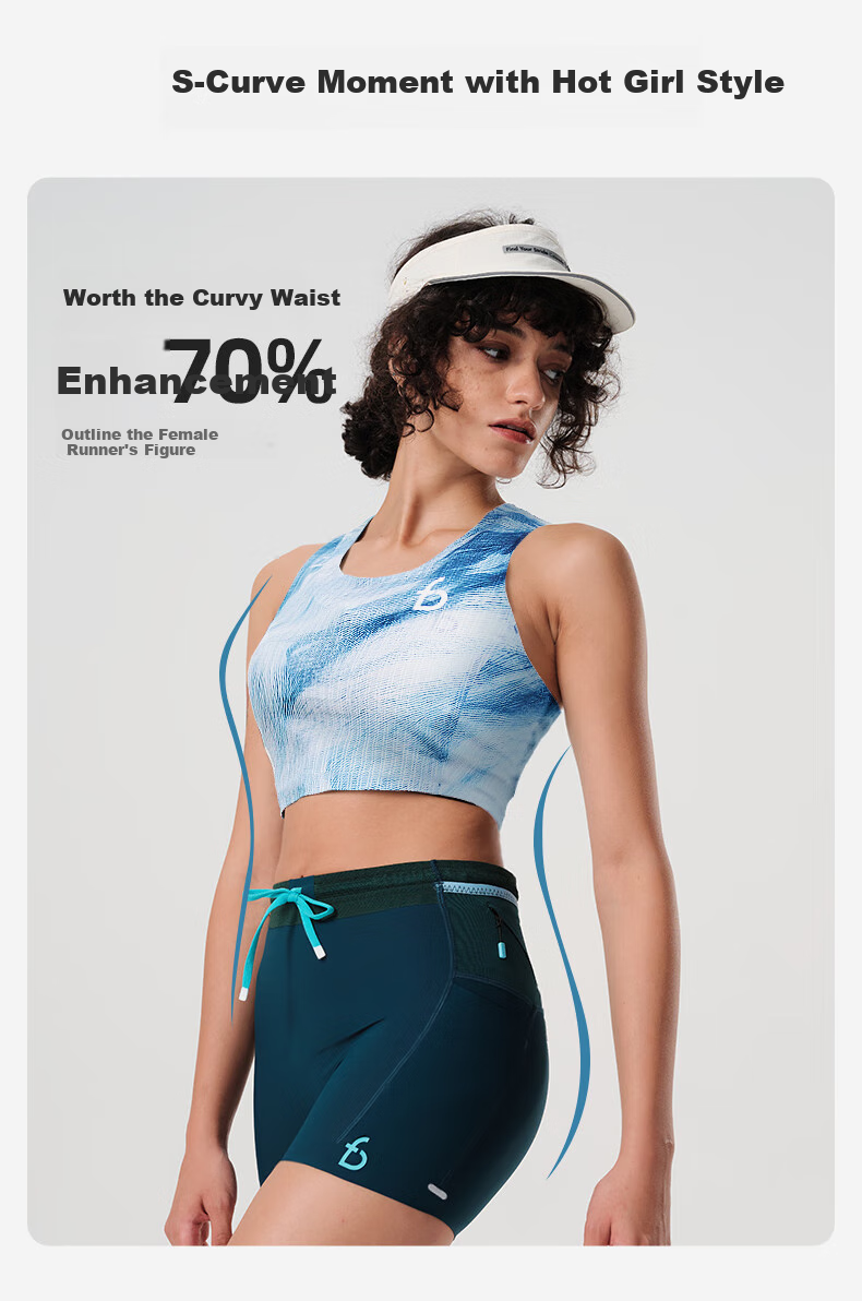Flipbelt [Chromosome Half-Back Vest 2.0] Women's Training Quick-Dry Shirt, Marathon Running Breathable, Glacier Blue, M 4