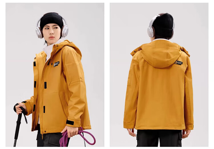 CAMEL Outdoor Waterproof, Windproof And Breathable Jacket for Men And Women, Three-In Fleece-Lined Warm Mountaineering Coat 41