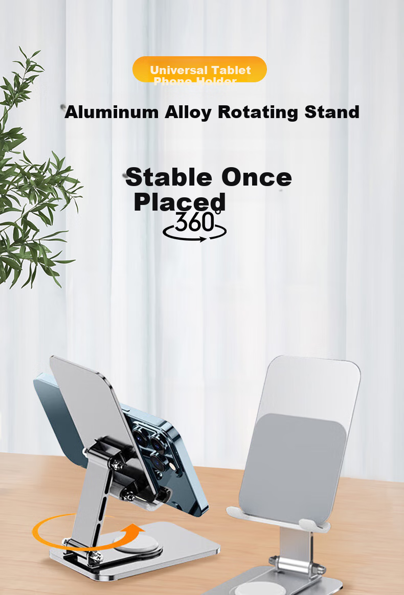 ALittleFlower Phone Stand, Desktop IPad Tablet Stand, Lazy Live Streaming Convenient Multifunctional Folding Adjustable Bedside Gaming PUBG Reading [Stable Dual-Rod] Student 1