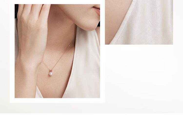 CHOW TAI FOOK ENZO 18K Gold Sea Pearl Tourmaline Necklace for Women 45cm EZT499 Birthday Gift 3