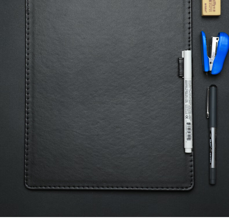TRNFA TRNFN TN-PU08 Folder Writing Pad Office Supplies A4 Meeting Clipboard Magnetic Sticky Notes Leather Business Clipboard Magnetic Board Black 12