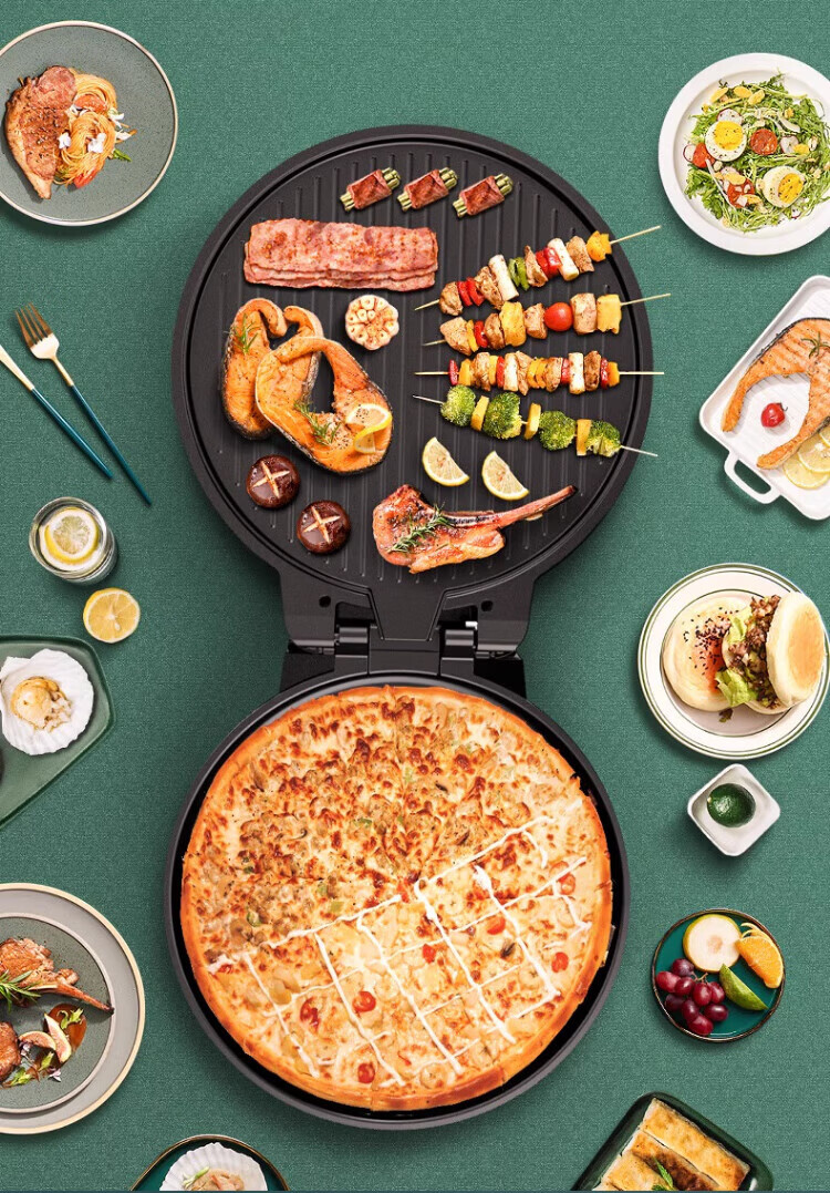 AUX Stainless Steel Electric Griddle 0 Coating 36mm Deep 2000W Double-Sided Heating Electric Pancake Maker Non-Stick Electric Frying Pan Breakfast Machine AKP-30A44-BC 16
