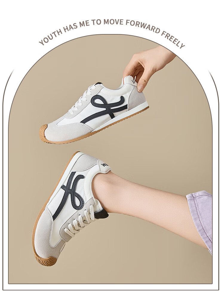 La Chapelle Women's Casual Shoes Fashion Versatile Thin Sole Sports Shoes White Black Size 39 14