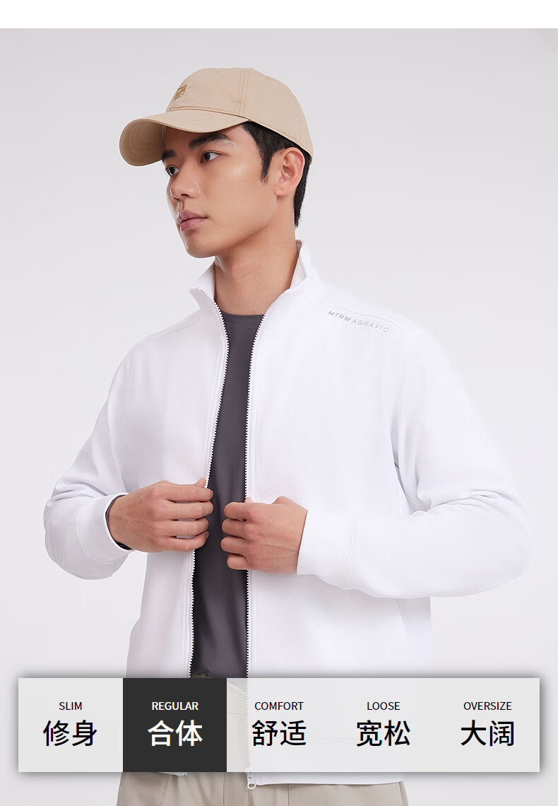 Meters Bonwe Men's Sweatshirt, New Versatile Comfortable Knitted Cardigan, Simple Casual Top, Stand-Up Collar Jacket 2