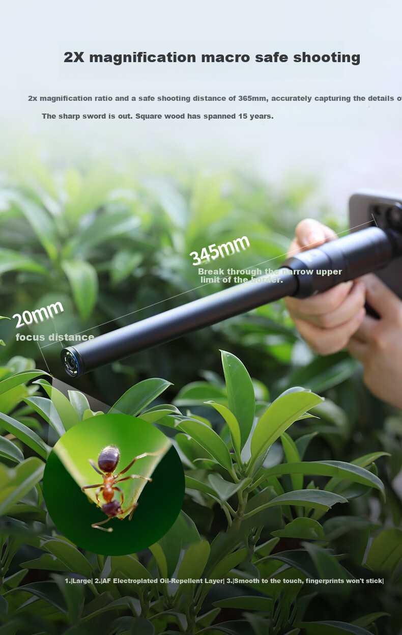 NEEWER Phone Lens, 16mm Macro Probe, Suitable for 17mm Threaded Back Plate Mount, IPhone 18 Pro Max, Rabbit Cage Accessories, for Long-Distance Shooting, Insects And Plants Close-Ups, Photography 4
