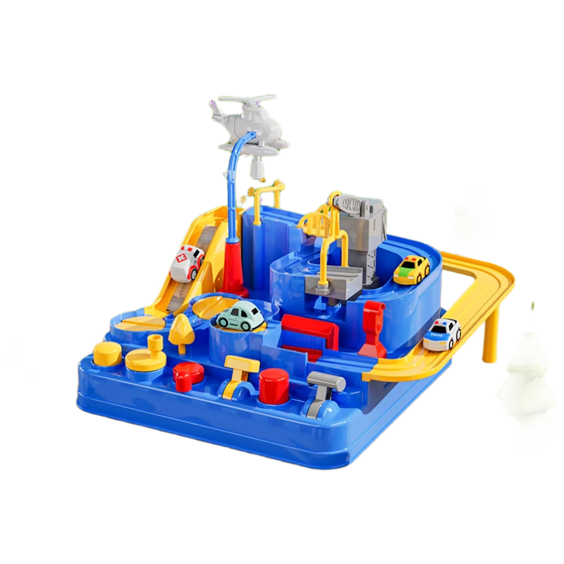 Miaobeile Children's Educational Track Car Toy for Boys And Girls Aged 3-6, Adventure Racing Game with Parking Lot And Sliding Features, Birthday Gift