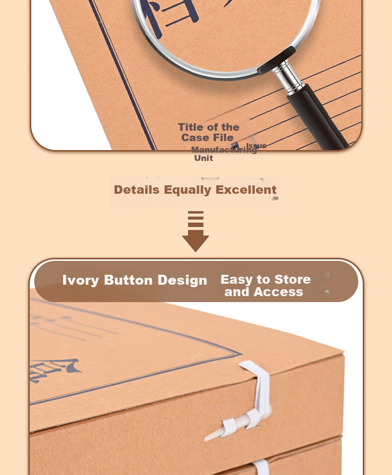 Taidang File Box, A4 Standard Mixed Paddle Kraft Paper Document Box, Domestically Produced, 500g, Side Width 40mm, Economical Type [10 Pieces] TA01011 5