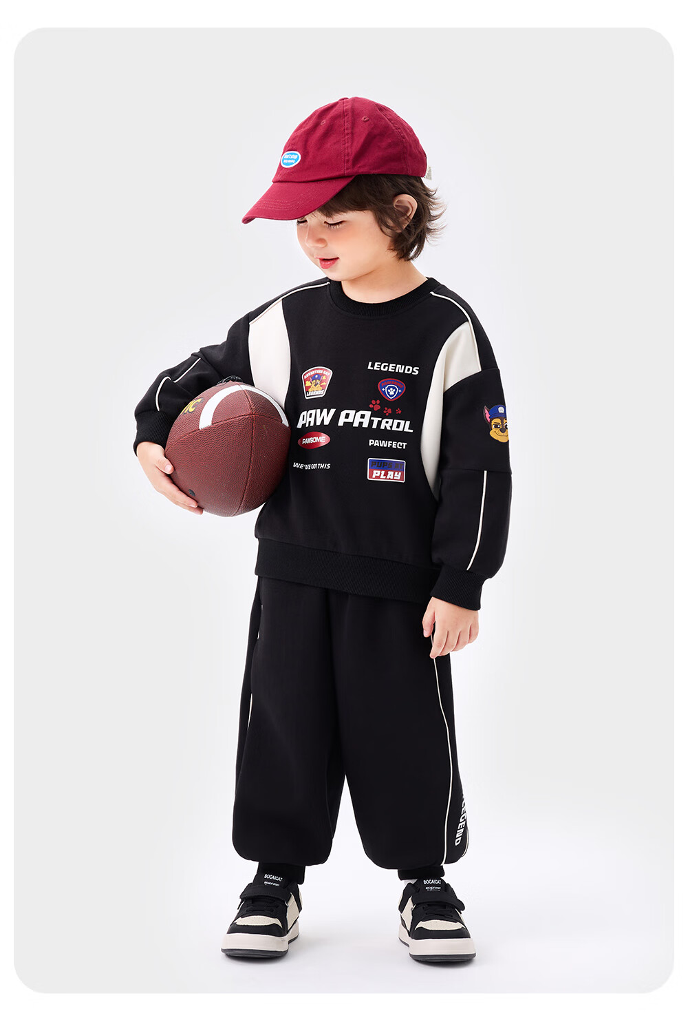 PAW PATROL Kids Fleece Hoodie Set Trendy Hip-Hop Motorcycle Jacket Boys Sportswear Red 140 3