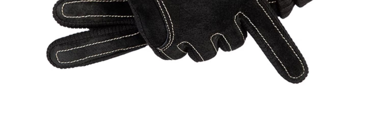 Jian Cai Genuine Leather Men's Gloves Autumn Winter Warm Windproof Fleece Thickened Cold-Resistant Outdoor Riding Electric Motorcycle Cotton Gloves 3