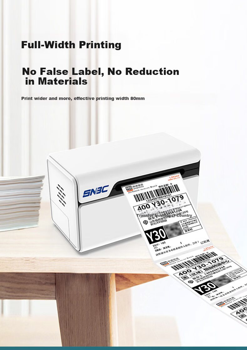 SNBC BTP-L530 Thermal Label Printer 80mm Shipping Label Printer USB Barcode Sticker Printer for E-commerce Delivery Station 4