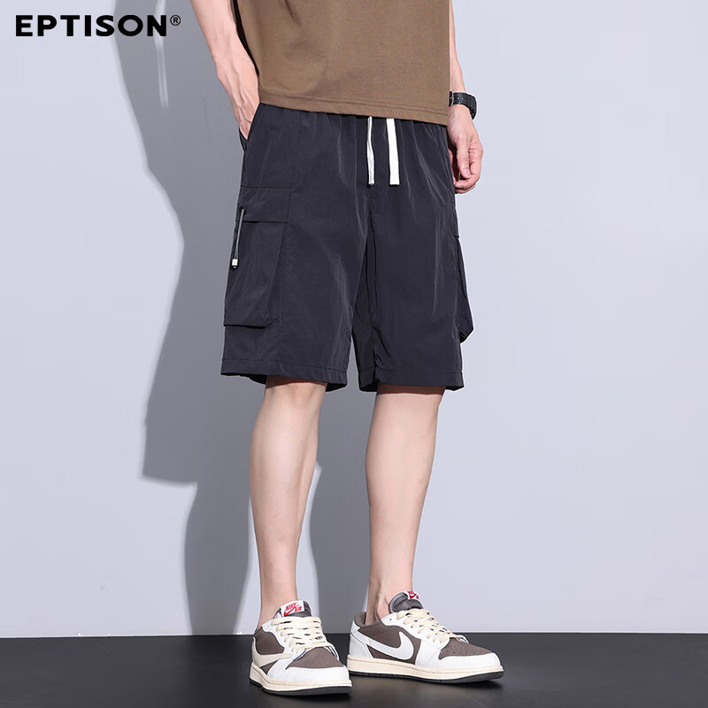 Yipintiancheng [Workwear Shorts] Summer Men's Lightweight Shorts, Loose-Fitting Versatile Casual Five-Point Pants, Men's Pocket Workwear Mid-Length Shorts