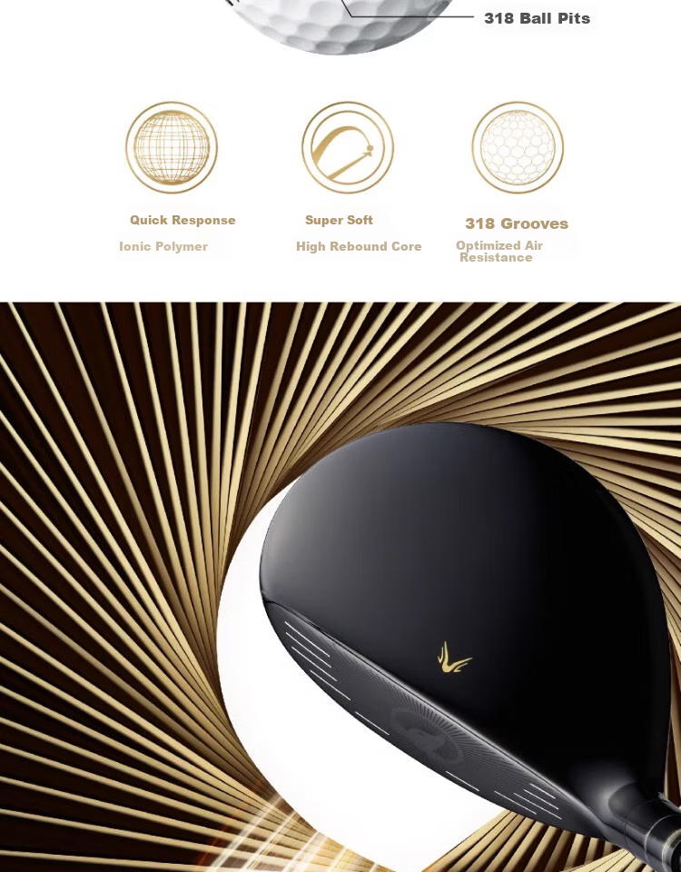 HONMA TW-K1 Golf Three-Layer Balls for Competition Practice, High Control, 11 White Balls And 1 Gold Ball 5