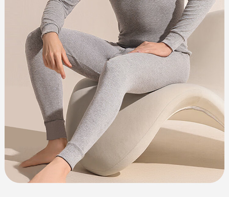 LangSha Men's Autumn Cotton Thin Warm Thermal Underwear Set Mid-Neck Comfortable Antibacterial Cotton Base Layer New Arrival 14