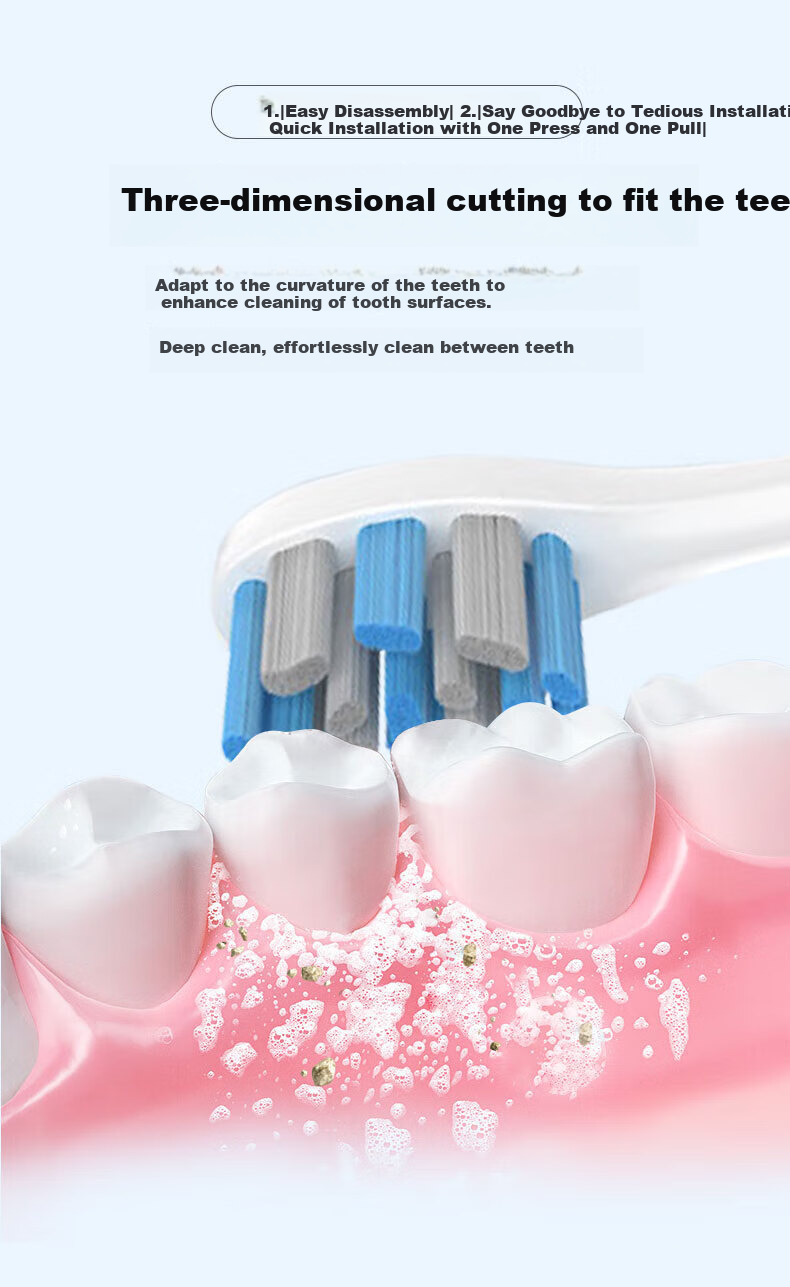 Dong Nai Lun Compatible with Usmile Electric Toothbrush Heads, Universal Replacement Brush Heads for Y30, Y30PRO, Y20, Y10, P10, P20, P1, P3 Models, Marble No. 1 Individually Packaged 6