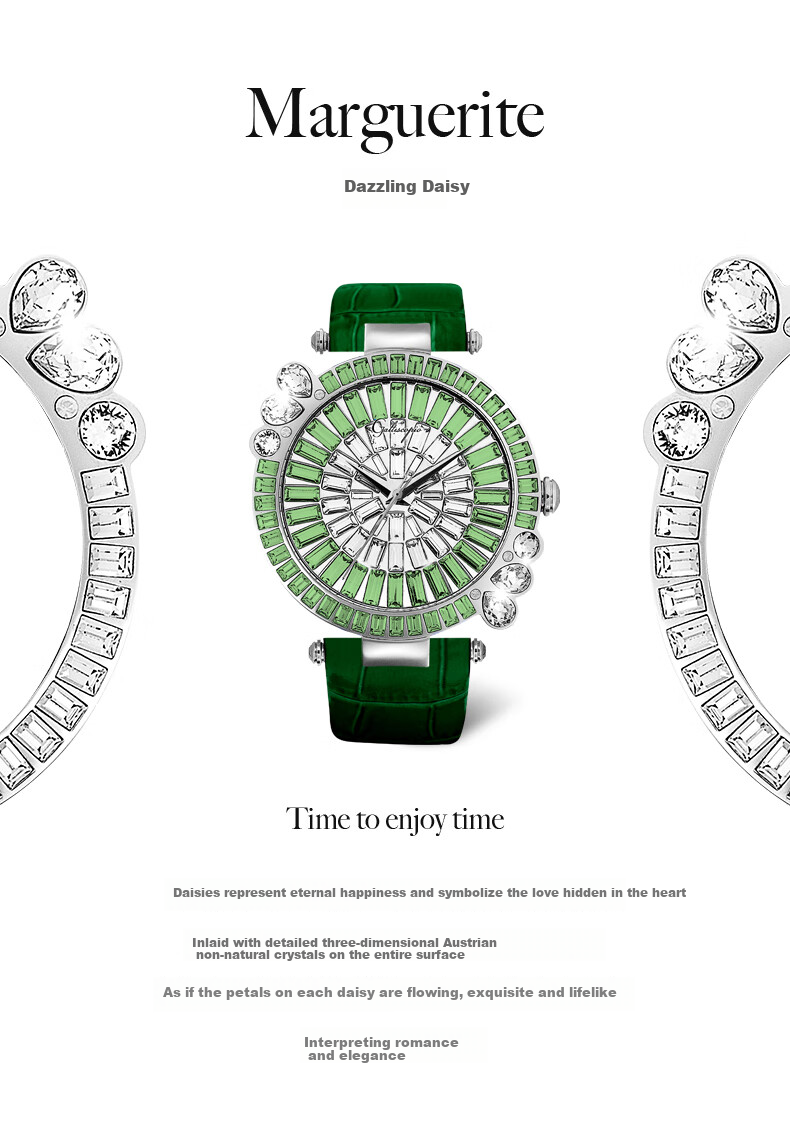 Galtiscopio Trendy Fashion Wristwatch, Elegant Daisy Series Women's Watch with Diamond And Crystal Dial, Large Dial Watch, Women's Holiday Gift 2