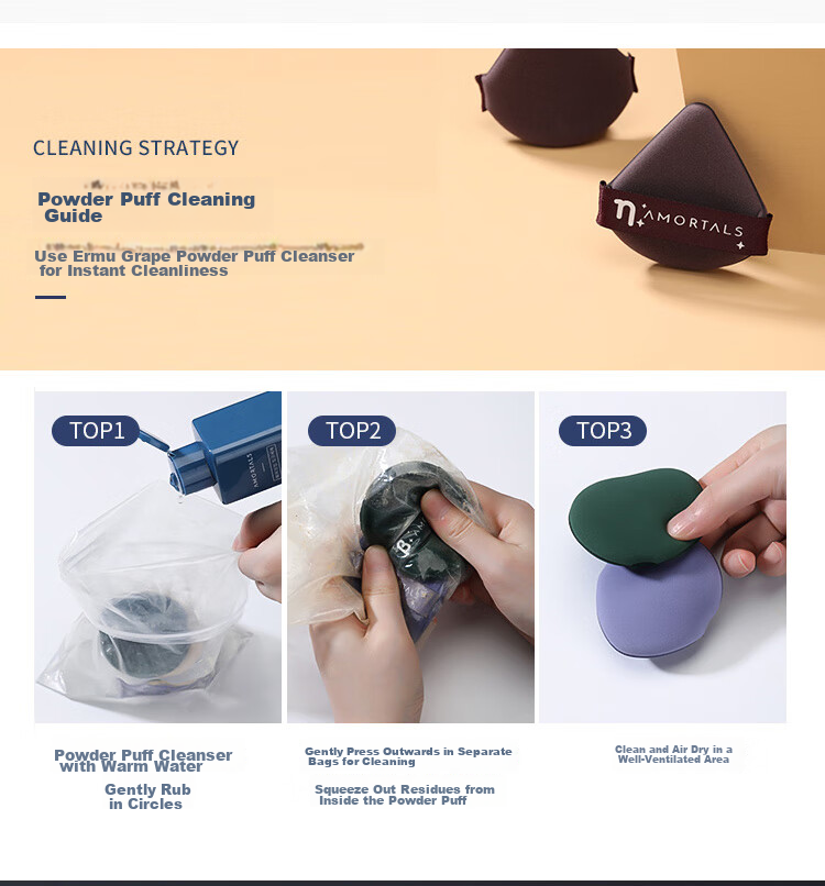 AMORTALS Air Cushion Powder Puff Makeup Sponge Beidou Seven Stars Set, 7 Pieces, Dual-Use for Dry And Wet Application, Resistant to Powder Absorptio 17