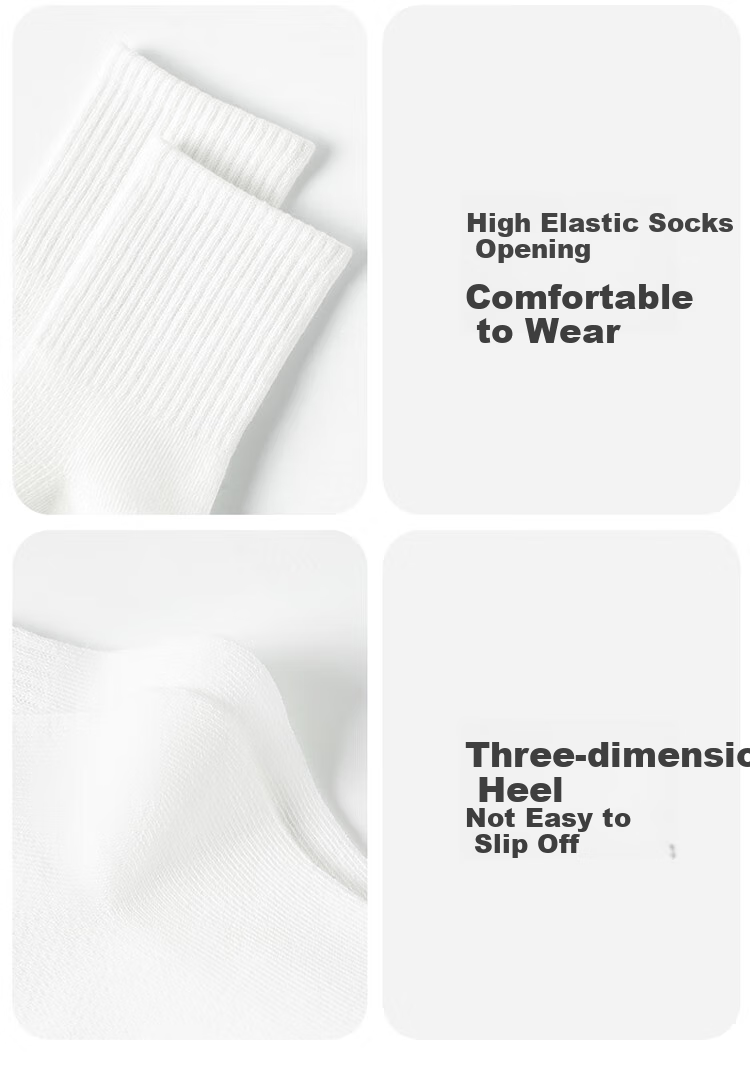 MiiOW Children's Socks, Summer Thin Style, Student White Socks, Medium to Large Kids Mesh Breathable Mid-Calf Socks, Cotton Socks for Boys And Girls, White XL 7