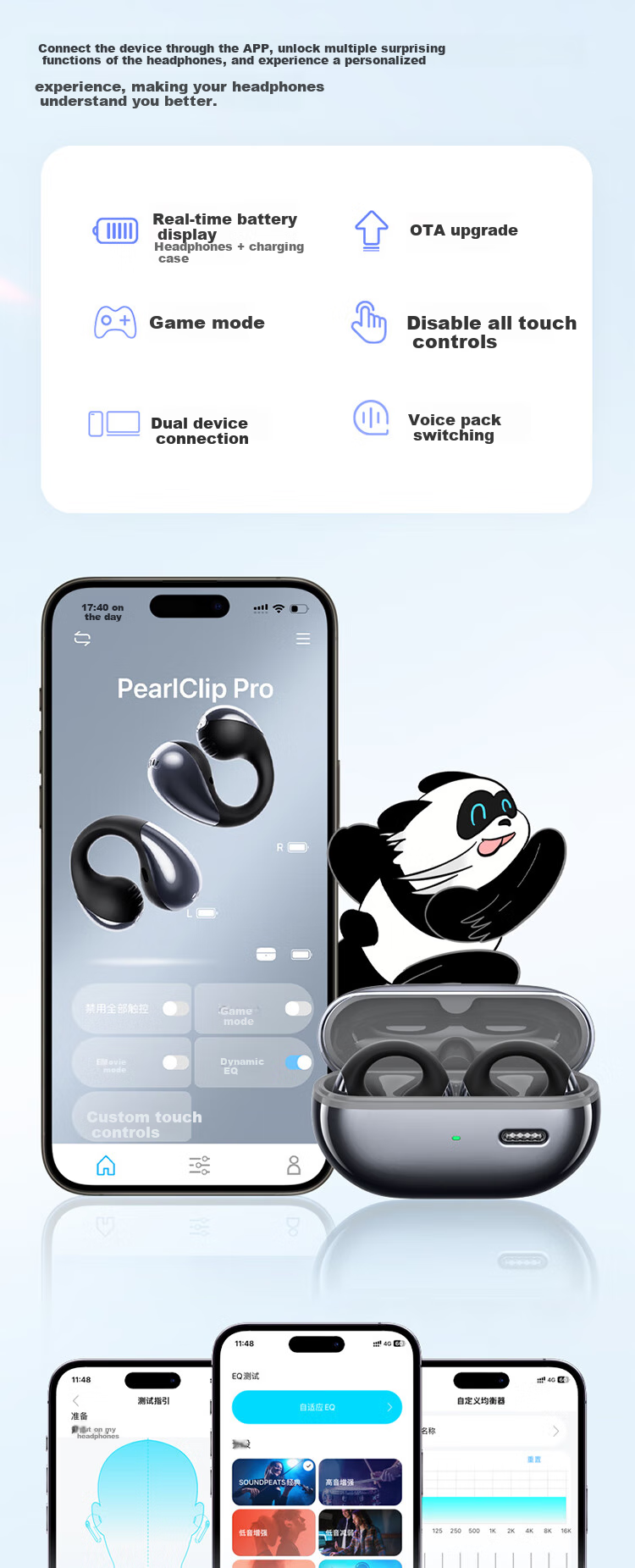 SoundPEATS Peat CC Pro Wireless Ear Clip Bluetooth Headphones, Open-Style Quick Charging, Dual Magnetic Custom Large Dynamic Driver, Cloud Comfortable Wear, Sports Bluetooth Headphones Gift, Beige 14