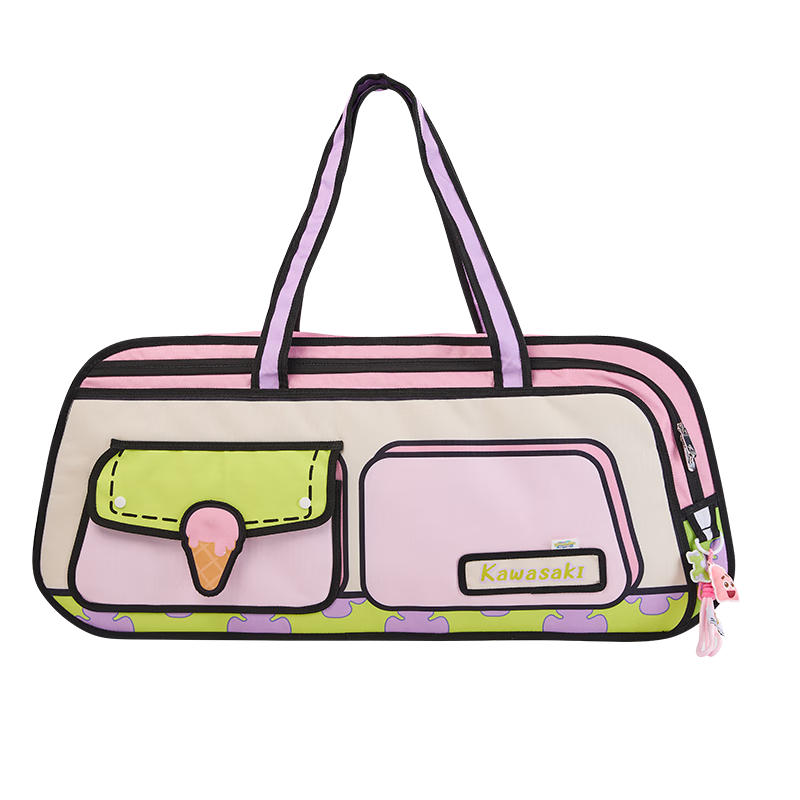 KAWASAKI SpongeBob Collaboration Cartoon Single Shoulder Badminton Tote Bag C8263 Patrick Star Pink