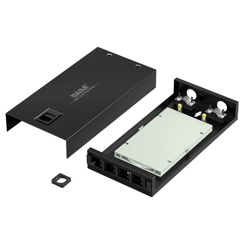 HAILE 4-Port Fiber Optic Terminal Box Empty Box, Pigtail Box, Fiber Optic Fusion Splice Box, Fiber Optic Patch Panel, Universal Flange Style for SC/FC/LC, P1-4