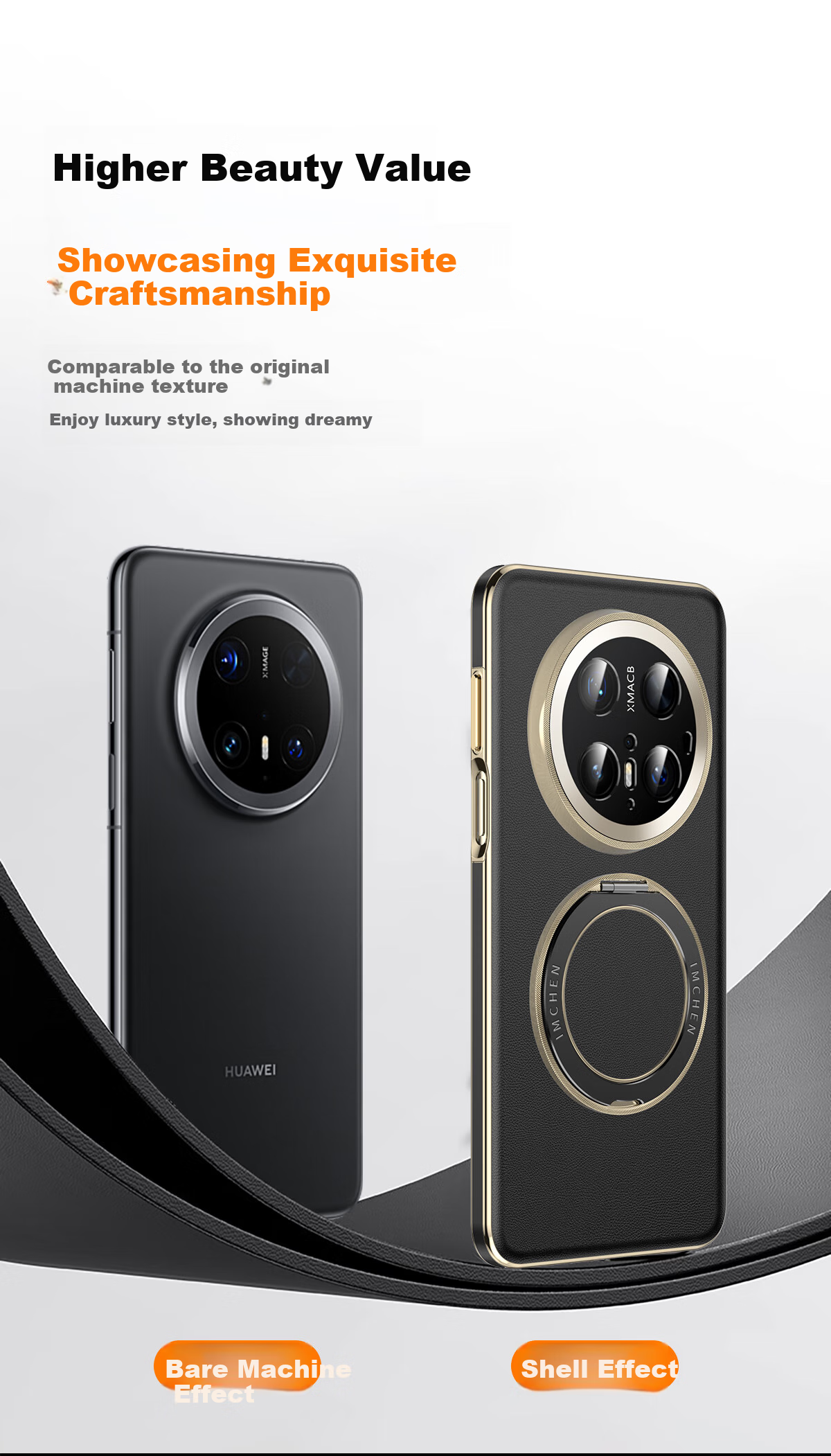 Aimeichen [Rotating Stand Kunlun Leather] Premium Case for Huawei Mate70 Pro Phone, Mate70 Pro+ Protective Cover, Full Lens Protection Ultra-Thin Business - Brow 1