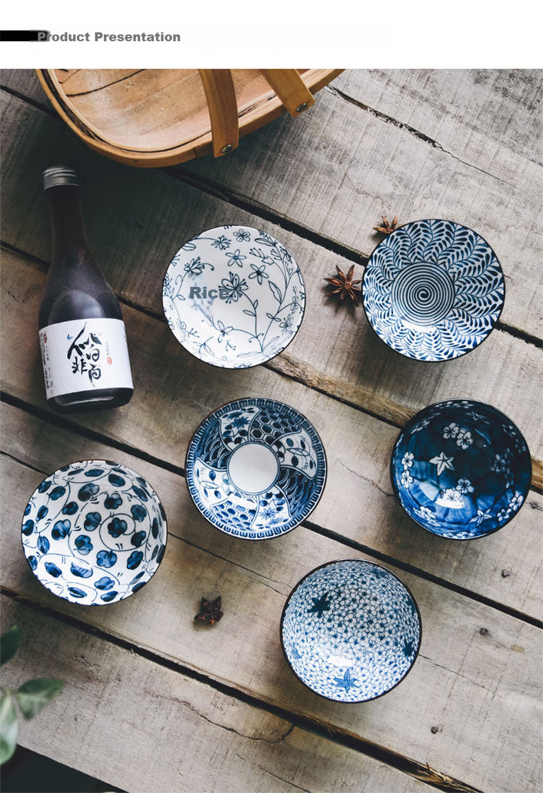 JIWUSENLIN Chinese Tableware Set Including Bowls, Plates, Noodles Bowl, Rice Bowl And Chopsticks Gift Set with Carrying Case, 6-Piece Set 4