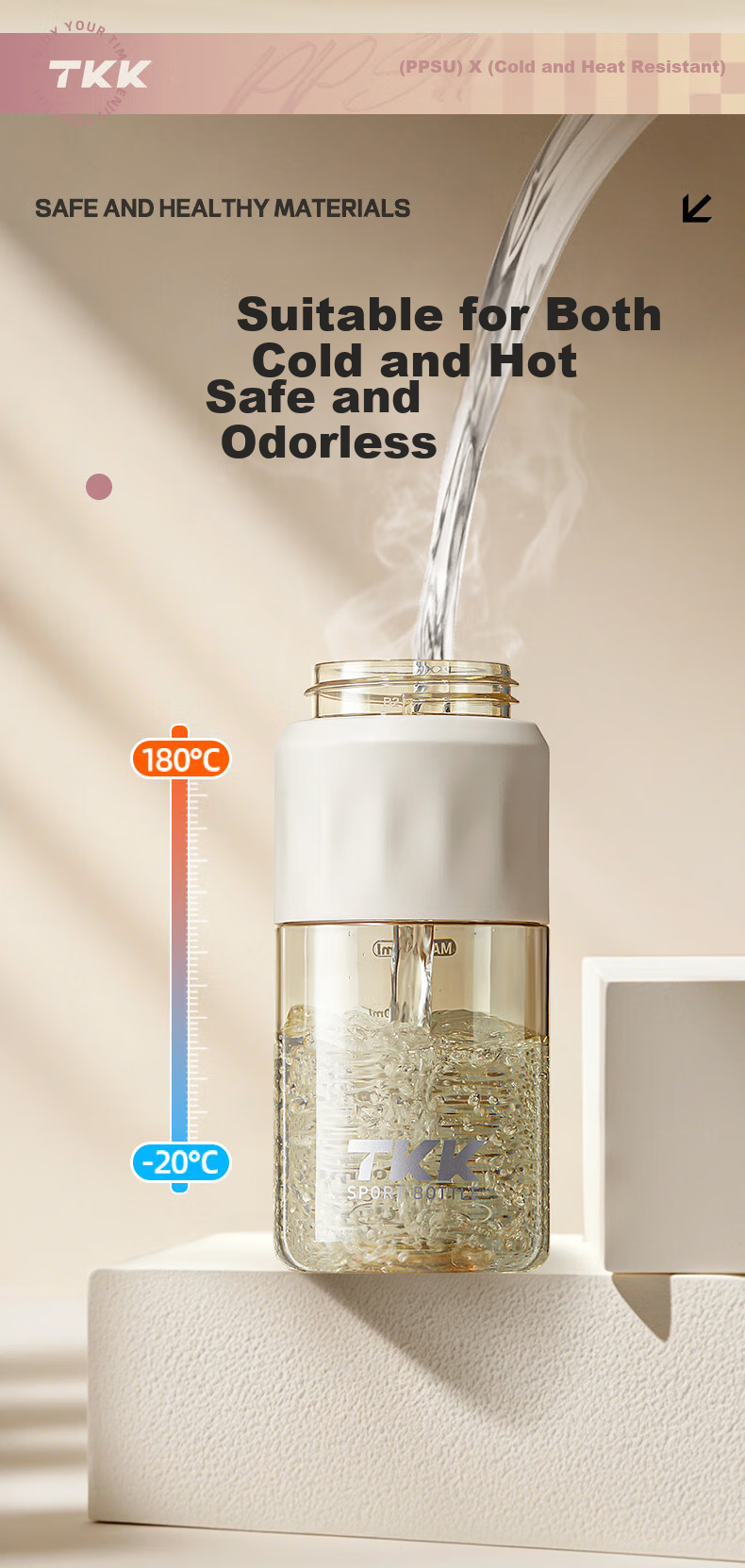 TKK Straw Cup for Pregnant Women And New Mothers, PPSU Water Bottle for Adults to Drink While Lying Down, Food-Grade Plastic Water Bottle for Students And Childre 6
