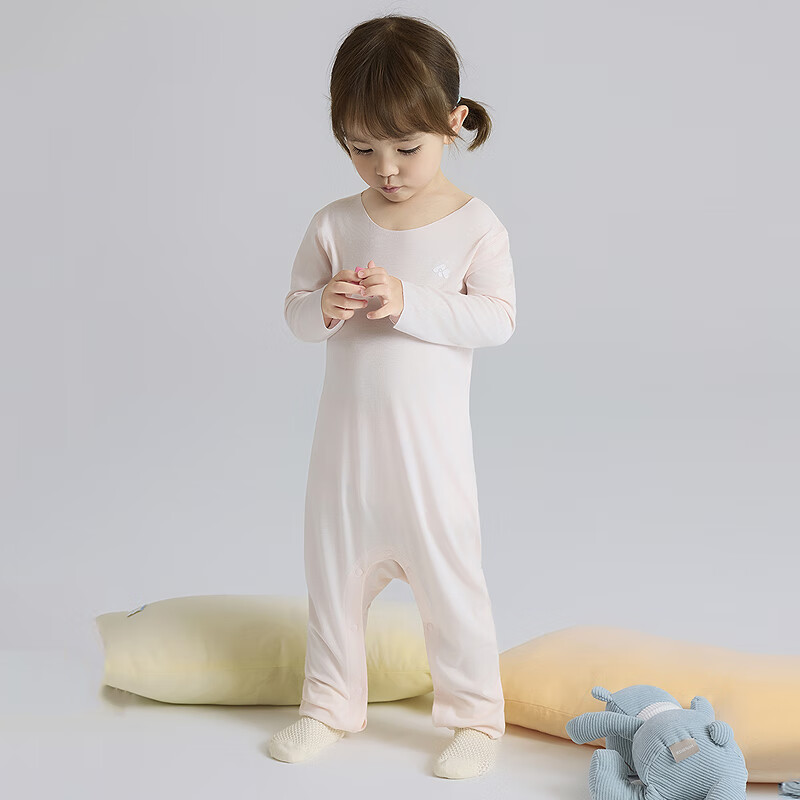 Aimer Baby Milk Leather Long Sleeve Homewear Pajamas Romper Infant Crawling Suit Cloud Feel Pullover - Sakura Pink 73