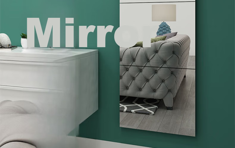 Jiashigao Acrylic Soft Mirror, Self-Adhesive Wall-Mounted Mirror, Bathroom Mirror, Dressing Mirror, Makeup Mirror, 4-Piece Set, Full-Length Mirror for Bathroom 2