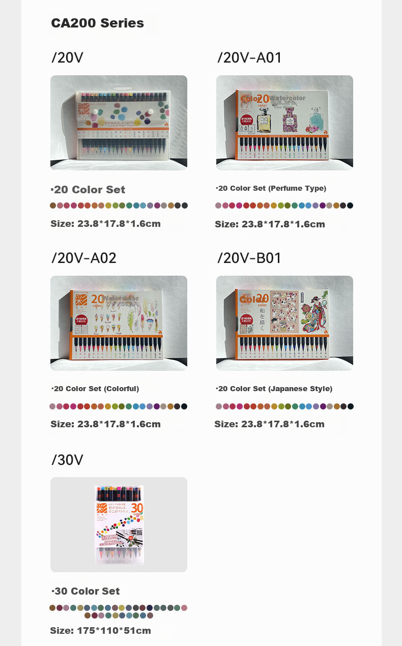 SAKURA SAKURA Soft Tip Watercolor Pen Set Gift, Non-Toxic Imported Ink, Washable Face Paint, Graffiti, Children's Art Supplies, Drawing Colored Pigment, Brush Pen, Journaling Soft Brush, 30 Colors 3