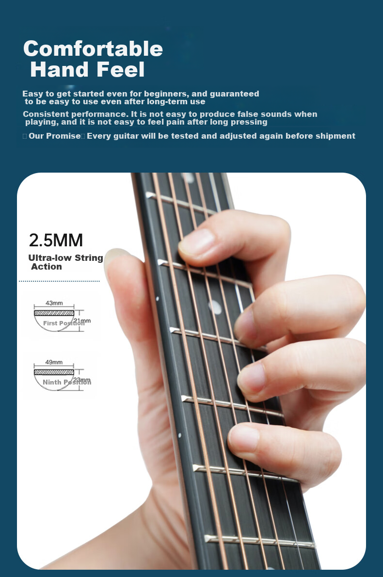 SAGA Guitar Solid Top SF800 Upgraded Version, Natural Wood Color, 41 Inches, Entry-Level Acoustic Guitar for Beginners, No Returns if You Can't Lear 13