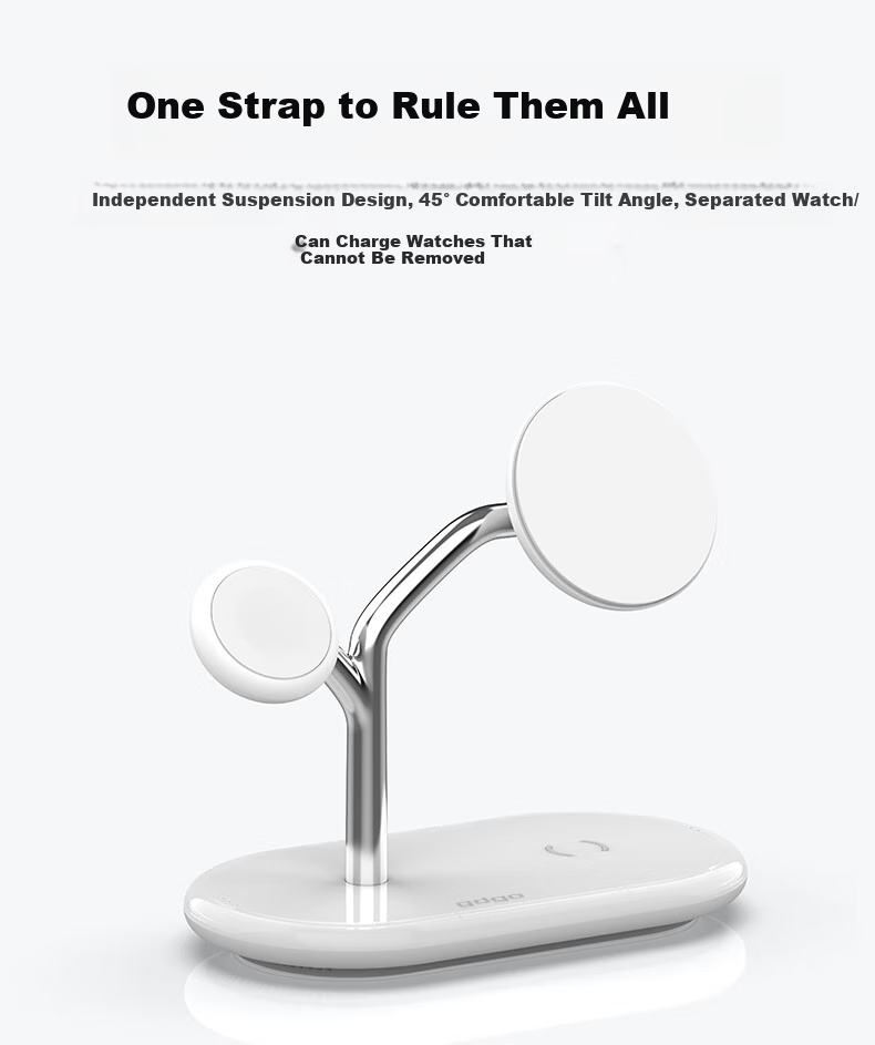 GDGO [Apple MFi Dual Certified] Apple Three-In Wireless Charger, MagSafe Magnetic S12 Watch Four-In MFM Stand, Compatible with 18/17 Pro Max/Air 12