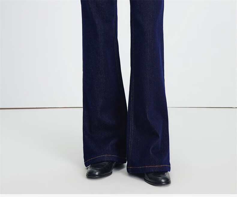 Navigare Small Sailboat Brushed Skin-Friendly Washable Jeans, Autumn And Winter Style, Women's Lyocell Trousers, Flared Pants, 2342575508 2