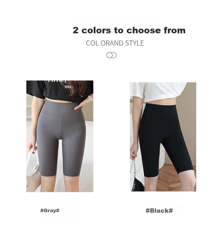 LangSha Shark Shorts, Knee-Length Leggings for Women, High-Waisted Tummy Control And Butt-Lifting Cycling Shorts, Yoga Pants, Gray, Size M 8