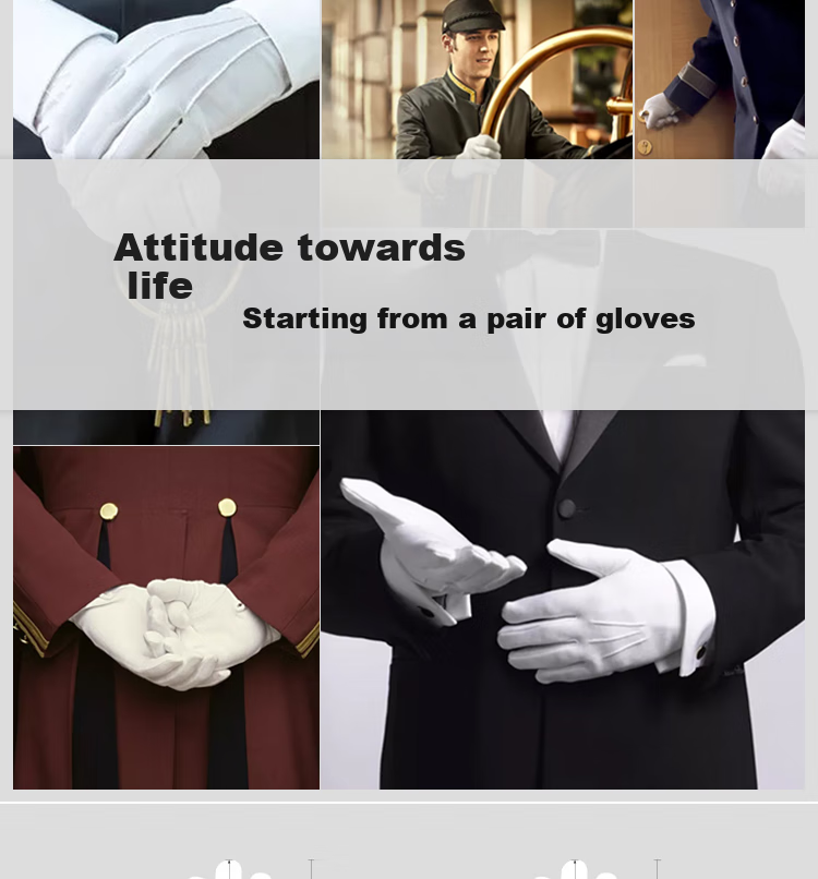 BAIGE White Gloves, Etiquette Gloves, Protective Work Gloves, Cotton Sweat Cloth, Jewelry And Antiques Inspection, Performance Driving Gloves 4