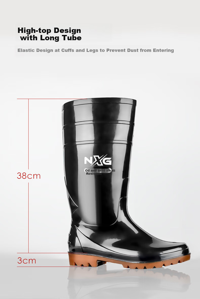 NXG High-Top Chemical Protective Boots, Rain Boots, Oil And Acid Resistant, Waterproof, Non-Slip, Flood Prevention Water Shoes [1 Pair] G62-Size 42 5