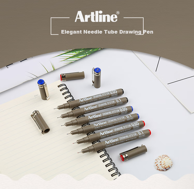 [Back to School Essential] Shachihata Artline Ultra-Fine Needle Tip Pen, Waterproof Drawing Pen, Specially Designed for Manga/Design/Anime, 0.8mm Black EK-238N 1