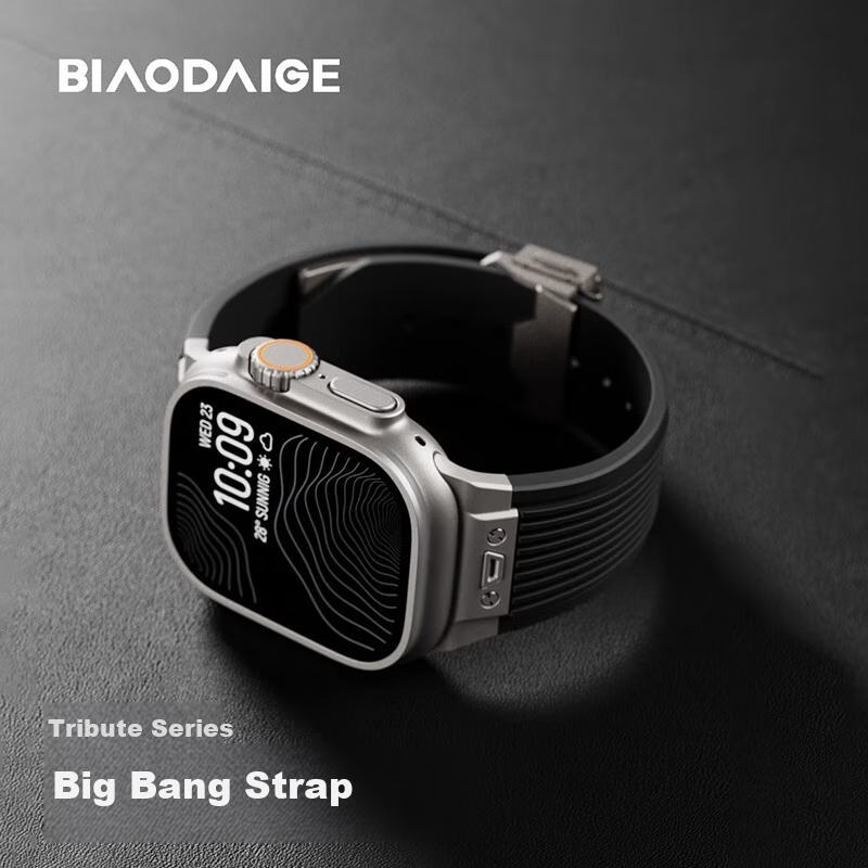 Biaodaige Compatible with Apple Watch S12 Band, S10 Band, S11/S9/S8/S7 Band, Summer Breathable, for Apple Watch Ultra 2/3/4, Big Bang 45/46/49MM, Black