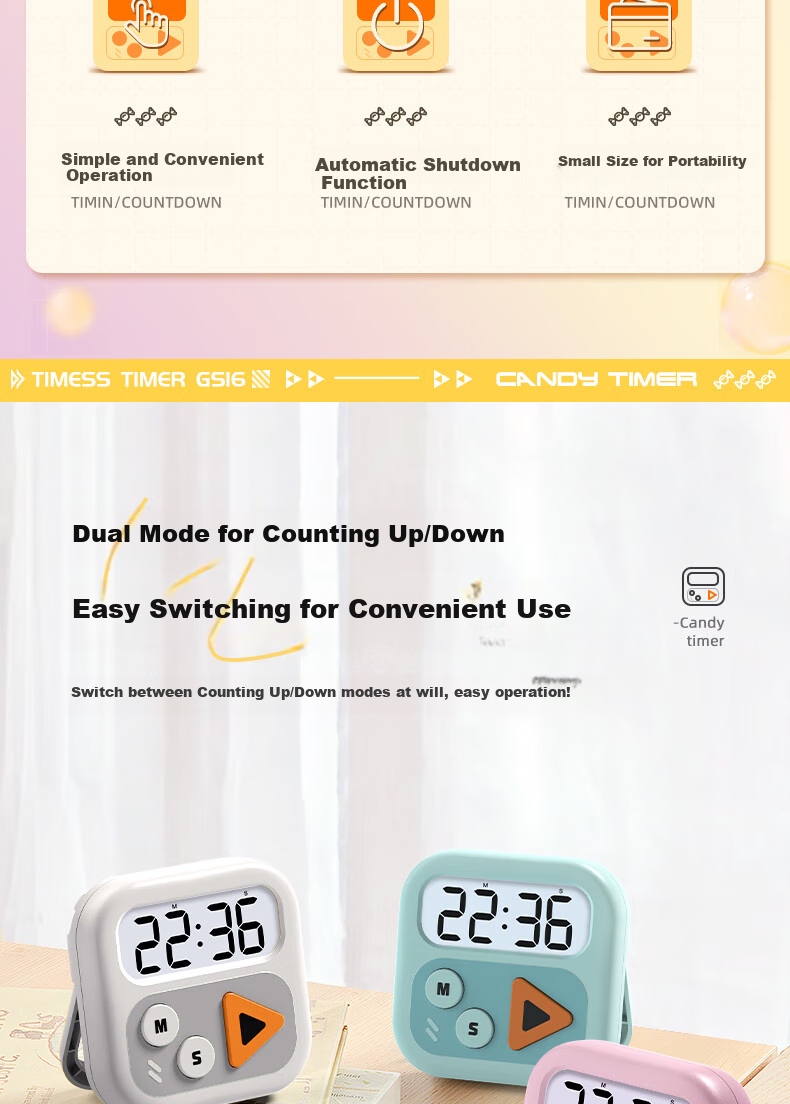 Timess X Disney Collaboration Visual Timer, Kitchen Cooking Timer, Student Dopamine Time Management Device, Back-To Gift 3