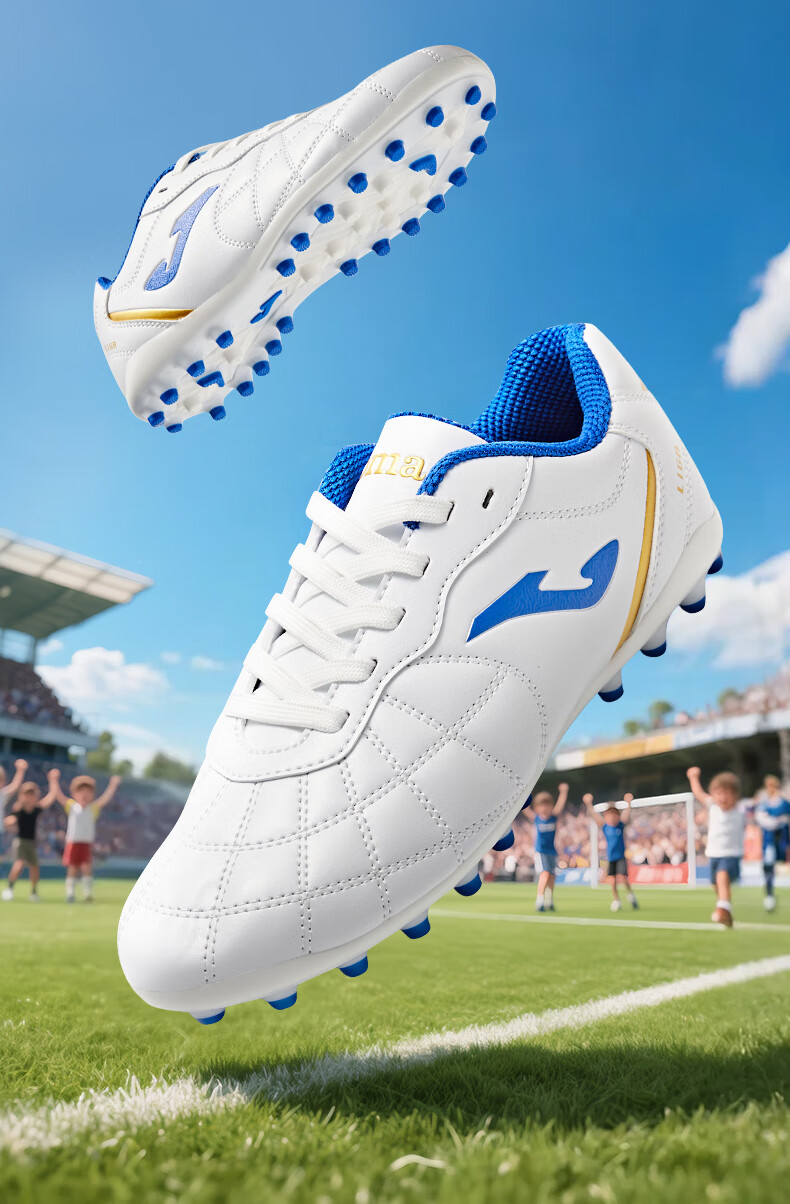 JOMA Kids Soccer Shoes MG Short Studs 2025 New Professional Football Match Training Shoes Light Blue/Dark Blue Size 39 1