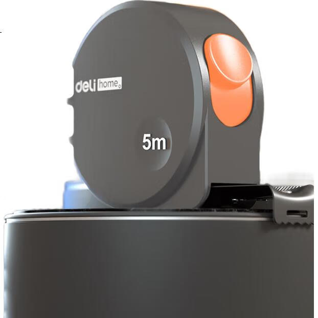 Рулетка Deli HT8519C, 5 м, стальная, с фиксатором, пространственно-серый