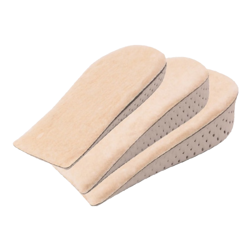 Eleft Invisible Height Increasing Insoles Unisex Winter Fleece Warm Shock Absorbing Soft Elastic Memory Foam Half Insoles 2.5cm