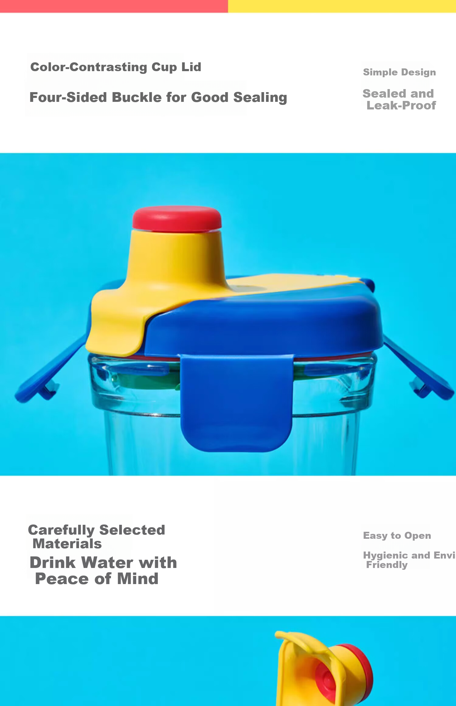 GLASSLOCK Glass Cup, Stylish Water Bottle, Cute Breakfast Oatmeal Milk Cup, Co-Branded with Wigglewiggle, 450ml 5