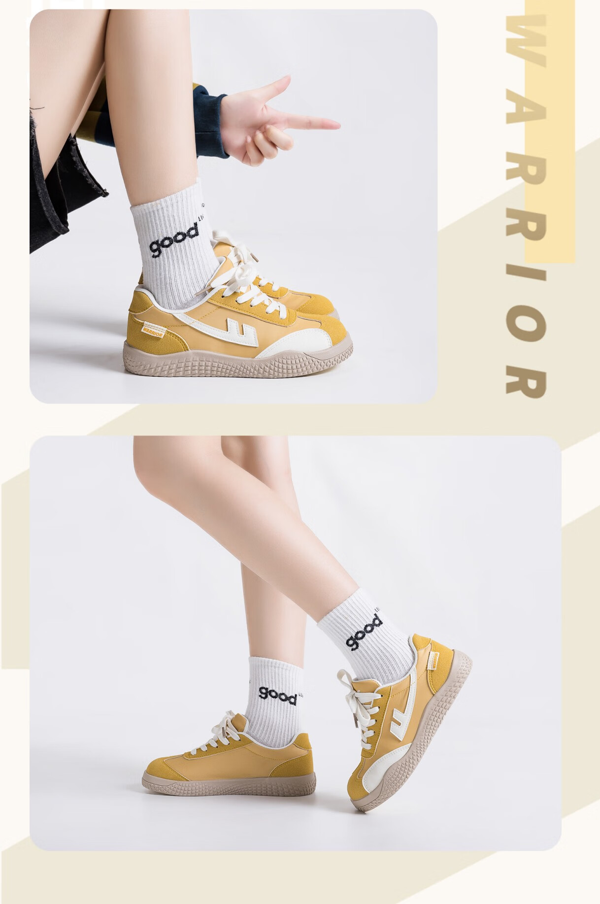 Huili Women's Leather Shoes, Dexun Style, Autumn New Casual Low-Top Thin-Soled Sneakers WXYM239BR, Deep Beige Gray, Size 38 3