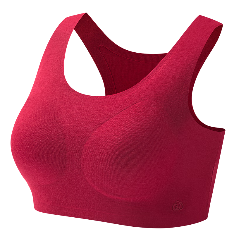 Aimer Teenage Development Bra Little Milk Skin Series New Year Red Youth Sports Bra Three Stages - Lucky Red 160