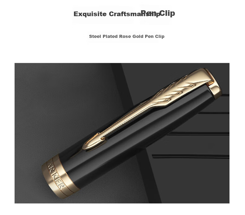 PARKER High-End Fountain Pen, Luxury Business Gift, Light Luxury Present, Zhuoer Steel Rod Gold Clip Ink Pen, Ink Gift Box, Mid-Autumn Festival Gift for Friends, Baitiao Discount 6