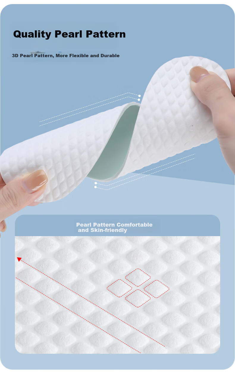 FOOTOPPO Latex Insoles for Women, Thin Summer Single Shoes, Ultra-Thin Soft Sole Disposable Breathable Sweat-Absorbing Sports Thin Shoe Insoles for Me 9