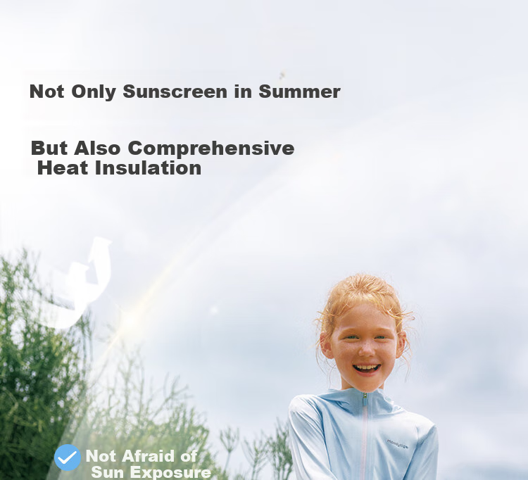 Moodytiger Children's Ice Silk Shirt, Summer Boys' Sun Protection Clothing, Cool Breathable Thin Style, Girls' Sun Protection Shirt, Color-Block Mosquito-Proof Skin Coat 17